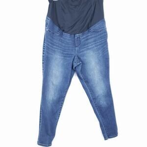 Isabel Maternity Skinny Jeans Dark Wash Jeggings Size 14 Crossover Panel